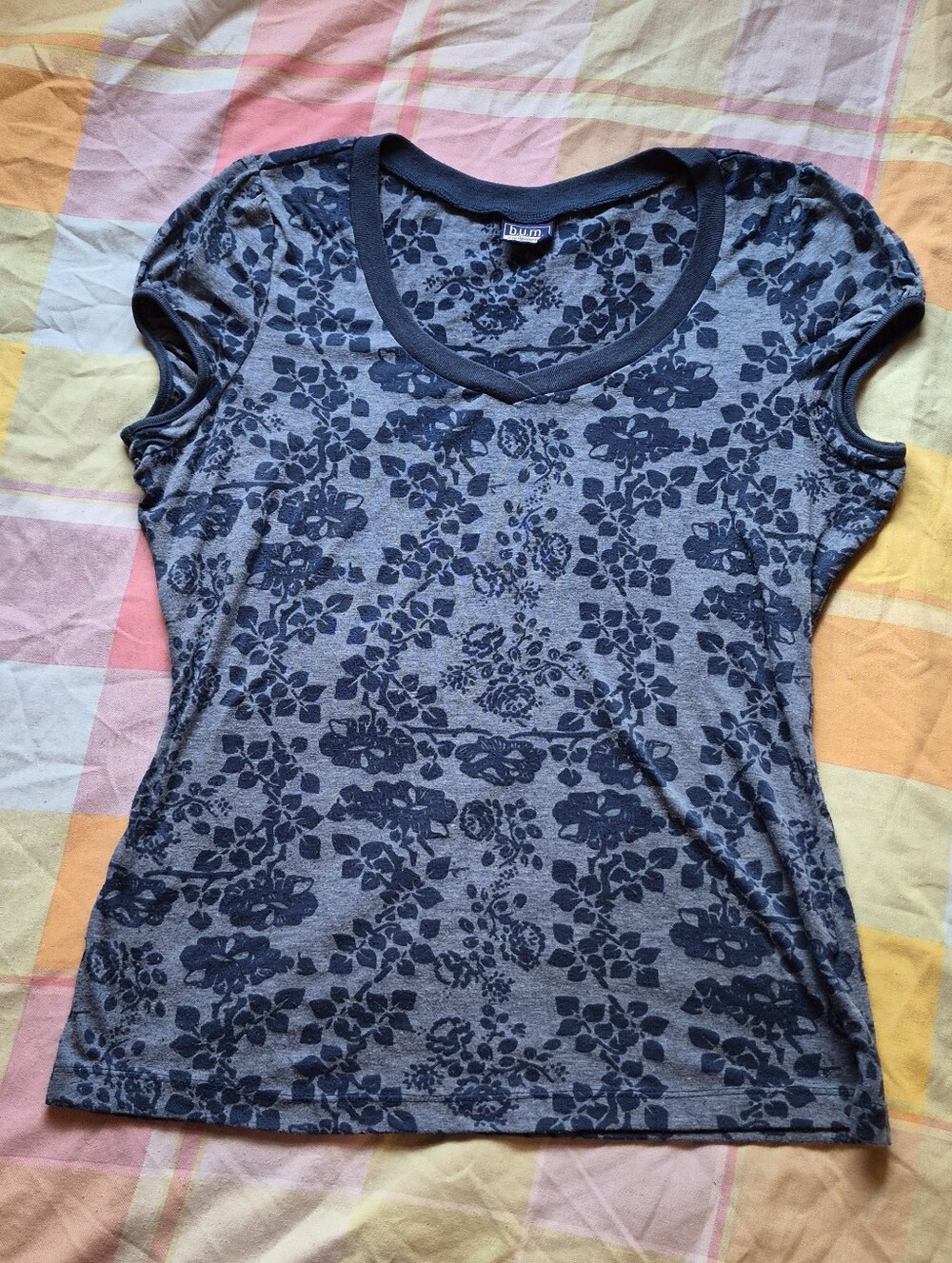 Navy Floral Women's Short Sleeve Top